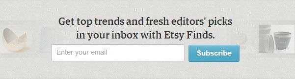 Etsy alternatives - Email Capture