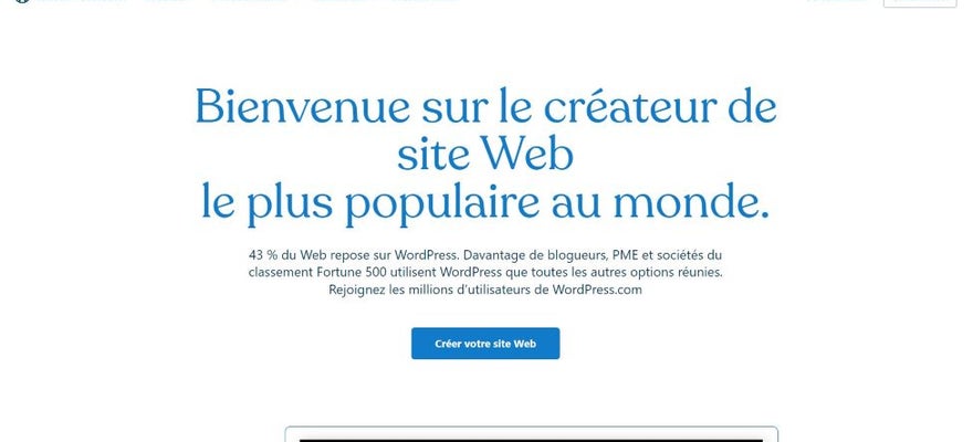 Page d'accueil de WordPress.com