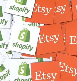 Edit of Shopify and Etsy logos.