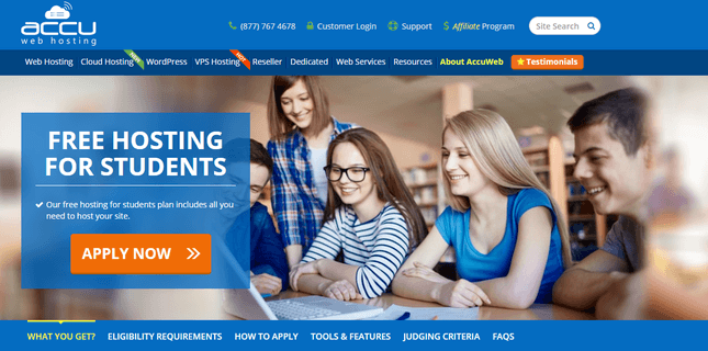 accuweb free student hosting