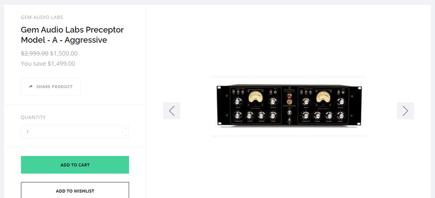 a product page for an audio stabilizer