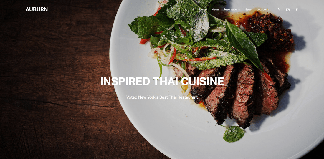 best squarespace template restaurant auburn