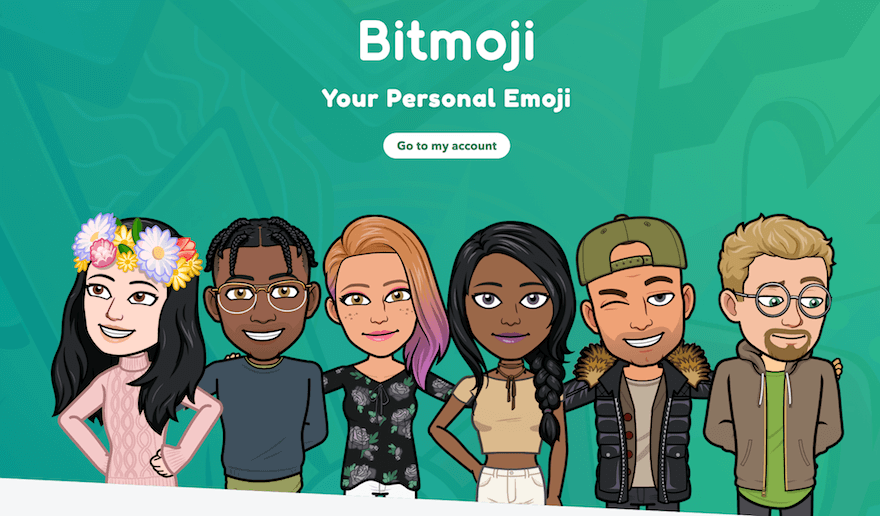 Bitmoji website homepage screenshot