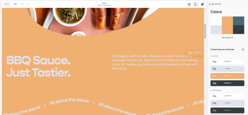 Squarespace orange bbq template