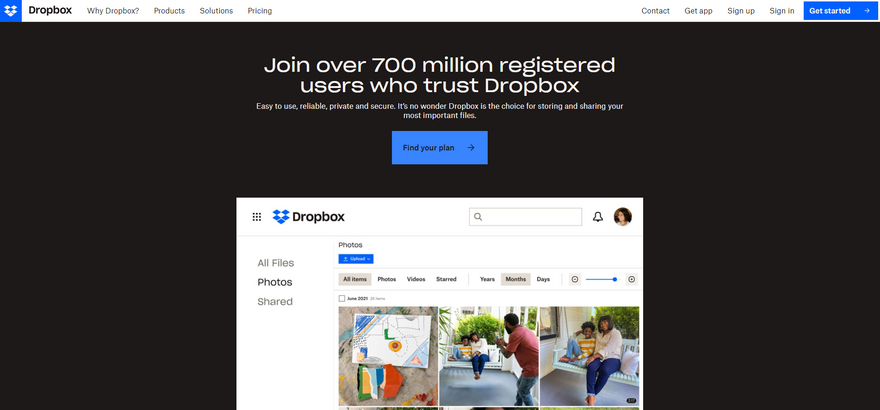 Dropbox website