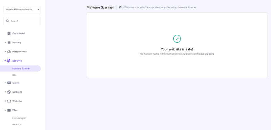 Hostinger malware scanner for your website