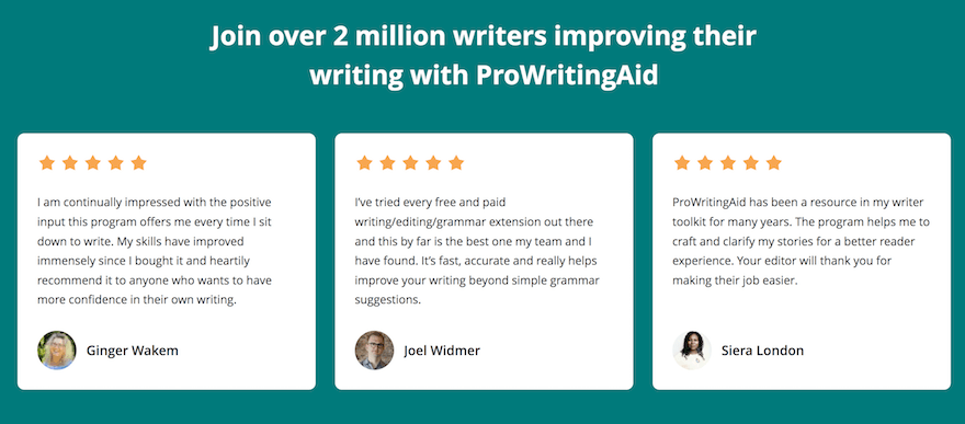 ProWritingAid AI blog writer website screenshot