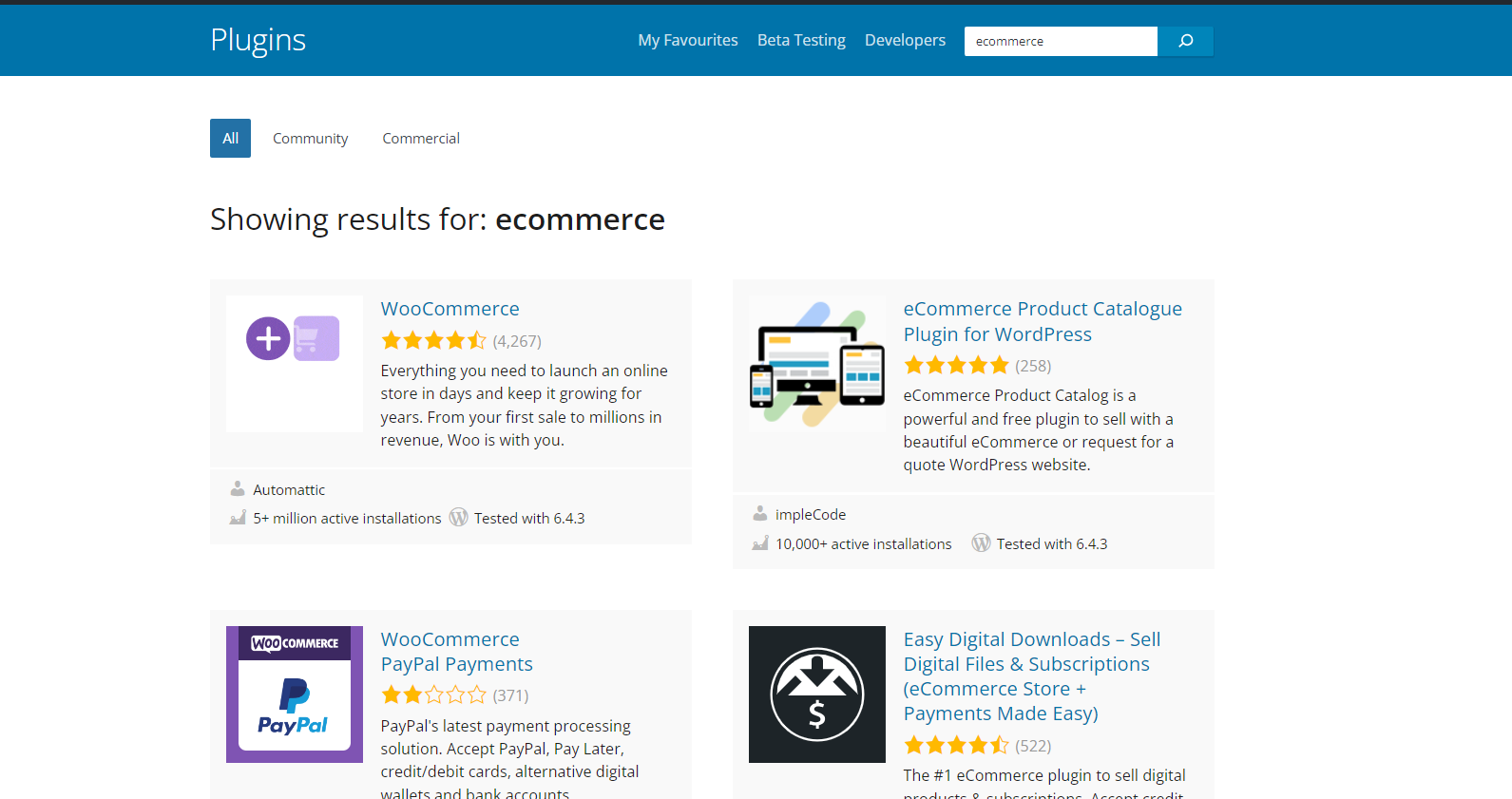 wordpress plugin store for ecommerce apps