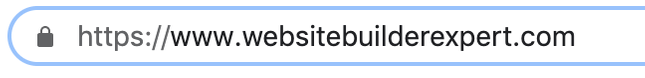 Website URL in the browser's search bar, highlighting the padlock to the left of the URL to indicate it's a safe site