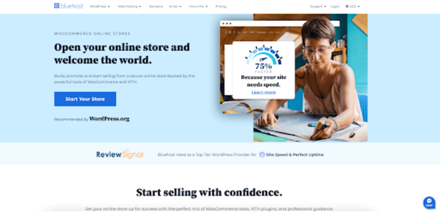 Bluehost ecommerce hosting