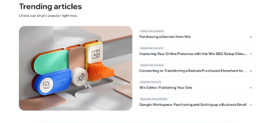 Wix trending articles